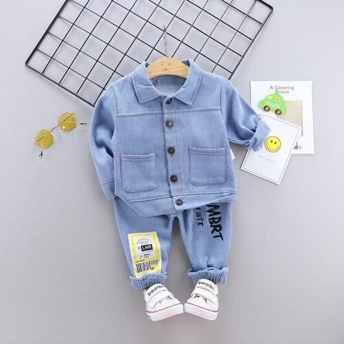 Children Clothing Baby Boys Clothes Sets Kids Denim Jacket+Pants 2Pcs Outfits Suit Autumn Winter Toddler Tracksuits Baby Clothes