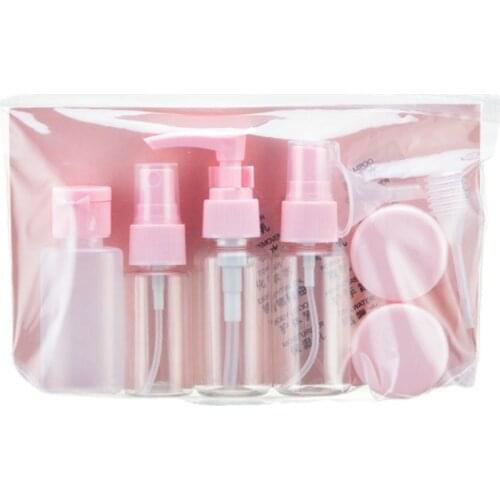 11 pcs/Set Travel Mini Makeup Cosmetic Face Cream Bottles Plastic Transparent Empty Make Up Container Travel Accessories