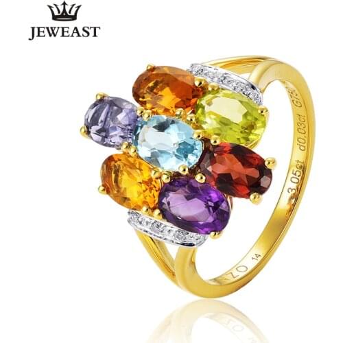 ENZO Various natural gemstones such as garnet 18K Pure Gold 2020 New Hot SellingTop Ring Shape Ring For Woman Genuine Jewelry