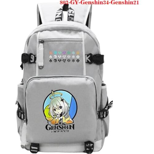 Genshin Impact Print School Bags Student Bookbag Anime Manga Laptop Bag Teenage Girls Travel Fashion Large Capacit Schoolbag