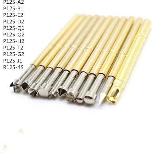 Brass Nickel-plated Fixture Spring Test Pin P125-A2 / B1 / E2 / D2 / Q1/ Q2 / H2 / T2 / G2 / J1 ICT Thimble Multimeter 2.02MM