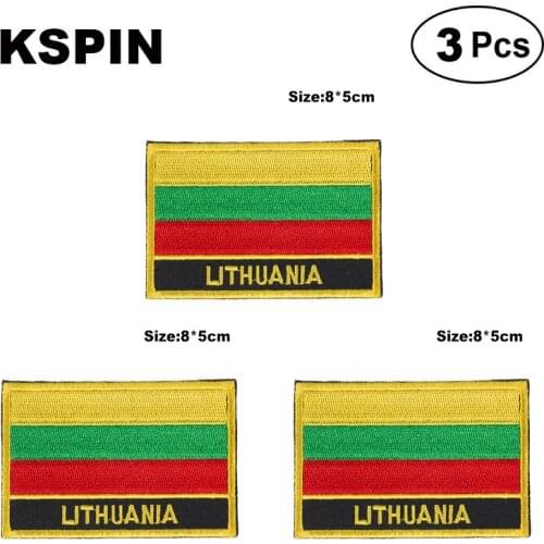 Lithuania Rectangular Shape Flag patches embroidered flag patches national flag patches for clothing DIY Decoration