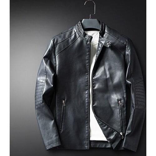 Men PU leather jackets New design Slim motorcycle biker leather jackets coats Autumn Retro Casual jaket Black Green Red
