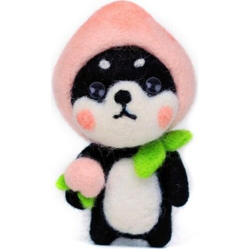 Dog Needle Felting Kit Gift Box, 3.35in/8.5cm Height, Beginner Felting Kit, Craft Kit, English Manual (Dog C)