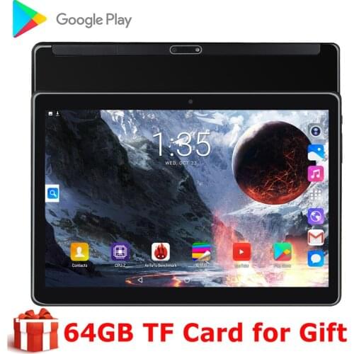 Super New 10 inch tablet pc Quad Core 2.5D Tempered Glass 1280*800 IPS Dual SIM Phone Cards Android 9.0 tablets + Gift