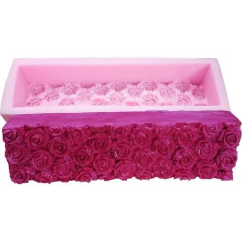 Rectangular Rose Handmade Soap Silicone Mold DIY Soap Silicone Mold Fondant Cake Silicone Mold Chocolate Mold Cake Decor