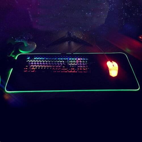 RGB LED Large Extended Gaming Mouse Pad Mousepads Glowing Mice Pad Anti-Slip Rubber Base for Laptop Computer Gamer