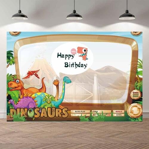 Seekpro Photography Background Dinosaur Jungle Forest Animal Safari Party Baby Shower Boy Birthday Photo Background Photocall