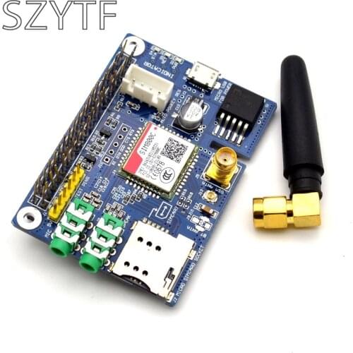 SIM800C Shield Development Board For Instead Of SIM900 Module GPRS GSM 4 Frequency Available With Antenna For Raspberrp Pi RPI