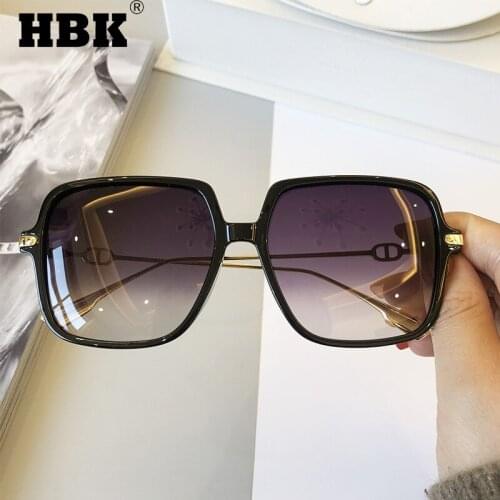 HBK Square Oversized Sunglasses Women Men Big Frame Colorful Sun Glasses Female Oculos Unisex Luxury Brand Designer Shades UV400