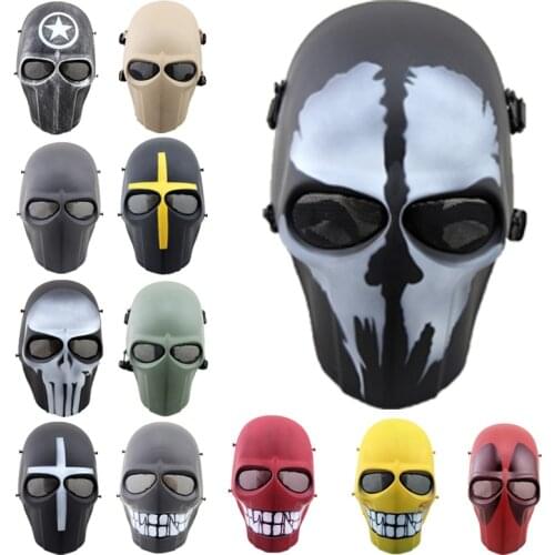 Tactical Airsoft Mask Outdoor Field Hunting Sniper Skull Mask Cosplay Movie Props Military BB Gun Paintball Shooting Accessories