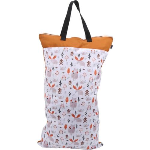 Waterproof Wet Bag Fashion Prints Wet Dry Diaper Bag Reusable PU Travel Wet Dry 40 X 70 cm Pocket Nappy Wetbags