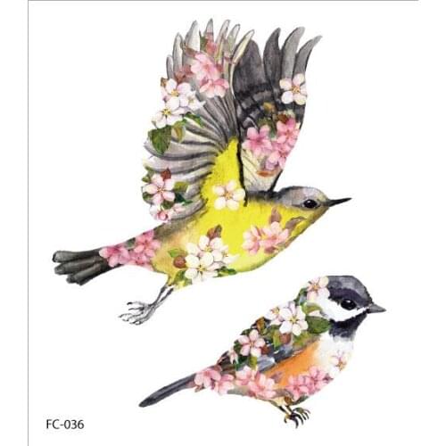 Temporary hummingbird tattoo New waterproof tattoo stickers dream flower arm tattoo original unicorn flamingo tattoo stickers