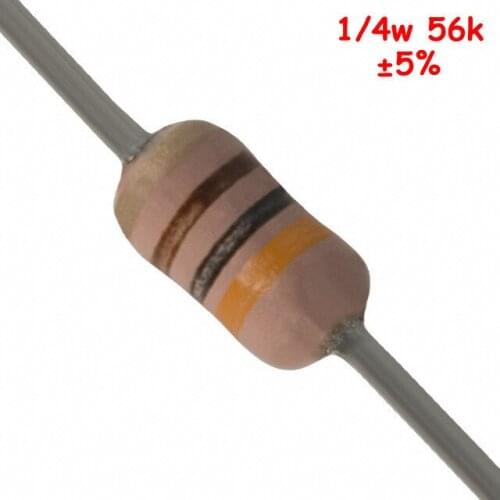 PHISCALE Carbon film resistor 56kOhm 1/4w 0.25w 5% Tolerance 1000pcs