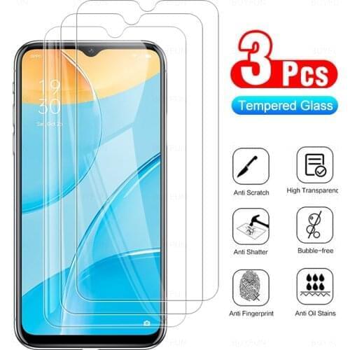3Pcs Protective Tempered Glass On The For Oppo F9 F17 Pro Screen Protector For Oppo A9 2020 A12 A15 Phone Protection Cover Film