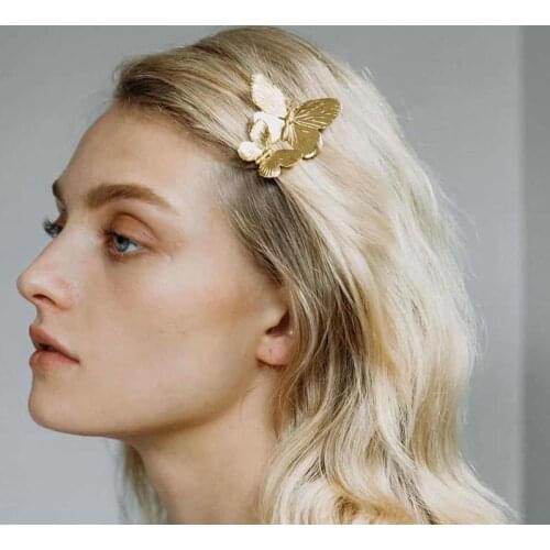 Find Me Vintage Butterfly Hair Clip Frosted Plated Alloy Barrettes For Women Jewelry New Fashion Hair Accessories