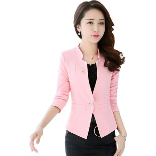 Blazer Outwear Women Jackets Spring Autumn Long Sleeve Slim Suit One Button Women Blazer elegant Ladies Blazer Plus Size 3XL