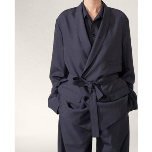 Women Coat 2020 Autumn and Winter New Double-breasted Suit Women and Men All-match Straight Silhouette Jacket