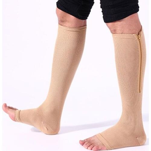 1 Pair Varicose Veins Treatment Socks Compression Zipper Socks Womens Slim Shapper Compression Fat Burn Massage