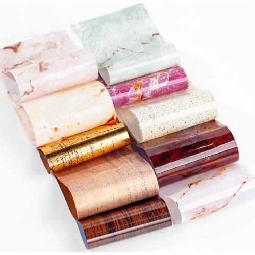 10pc/Kit 4*100cm Starry Nail Foils Holographic Stickers Nail Transfer Sticker Marble Speckled Lines Nails Stickers Decor