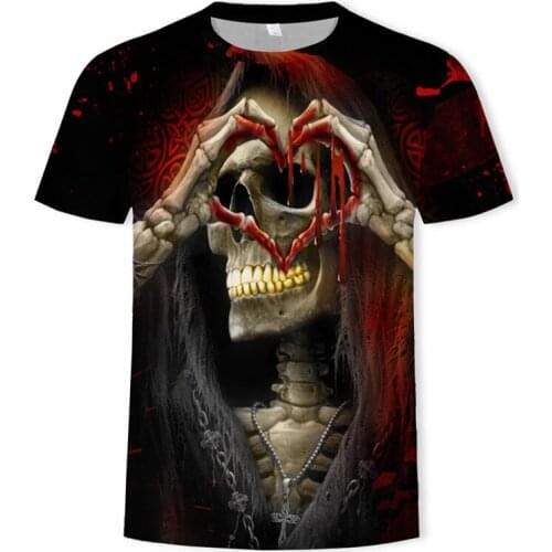 2020 New 3dt-shirt Love Summer Terror Mens Shirt Summer Quality T-shirt Short Sleeve Crewneck Mens T-shirt ol Neck T-shirt