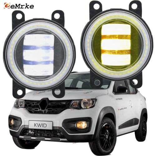 2x Led Angel Eye DRL for Renault Kwid XBA XBB 2015 2016 2017 2018 2019 LED Fog Lights Lamp Lens Daytime Running Light 12V