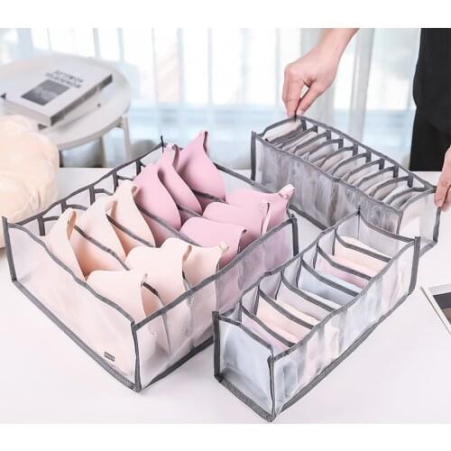 3 Pcs/Set Bra Drawer Type Storage Box Home Compartment Underwear Organizer Panties Sock Scarf Collapsible Washable Travel Case