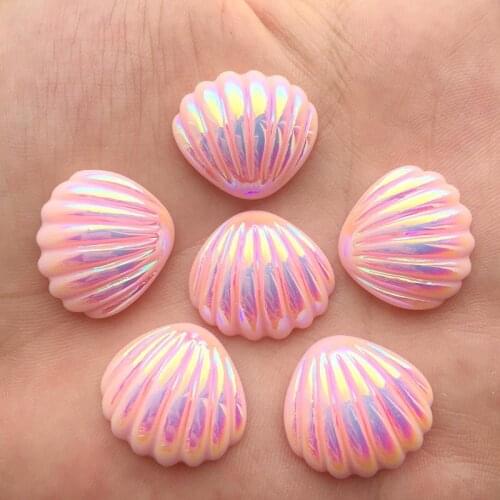 50PCS 20mm Kawaii Shell Flatback resin cabochon for phone deco hair bow diy Scrapbook Embellishmen -E954*5