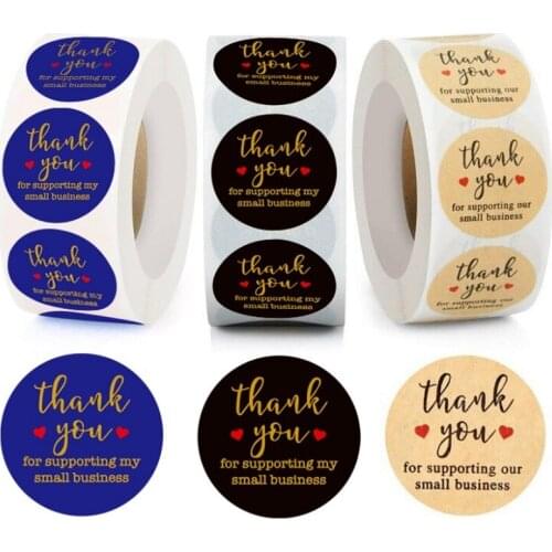 500pcs/roll Kraft paper thank you stickers round 38MM seal label scrapbooking packaging sticker stationery for business