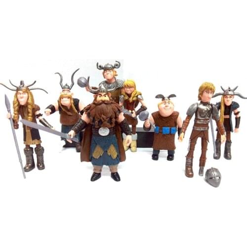 8 Pieces Of How To Train Your Dragon Cartoon Movie Character Model Anime Doll Pvc Action Figure Children Toy