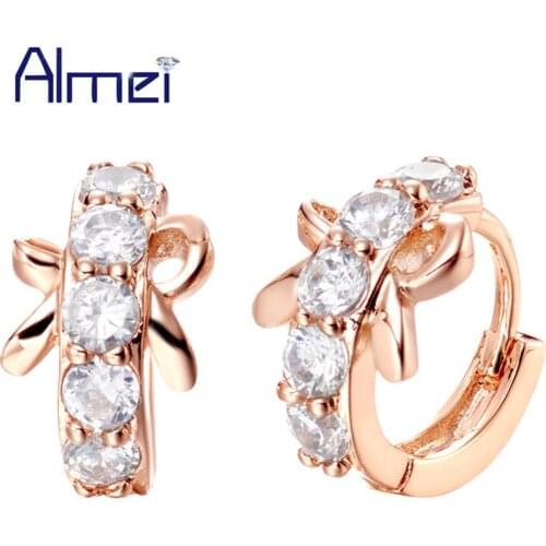 Almei 15%Off Cheap Products Earrings for Women Fashion Lady Brincos Silver Hoop Earring Pendientes Cute Wedding Jewelry R316