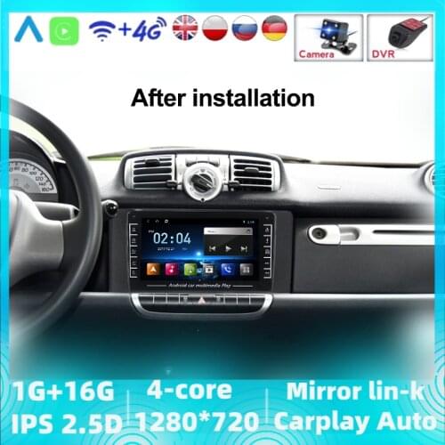 IPS HD 1280 X720 Android AtuoRadio GPS Navigation For Benz Smart Fortwo 2011 2012-2015Car Multimedia Player WIFI Carplay BT