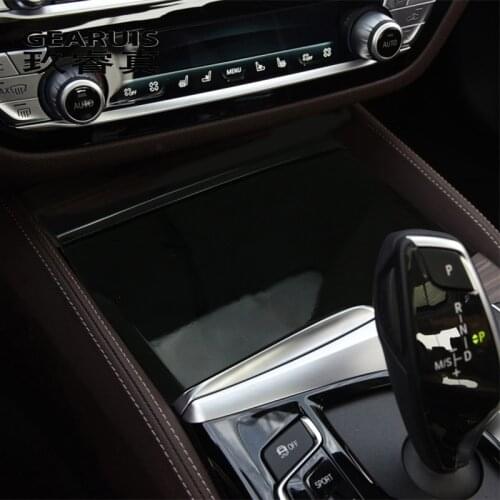 Car Styling Water Cup Holder Frame Gear Shift Cover Trim Stickers And decals For BMW 5 Series G30 G38 Interior Auto Accessories