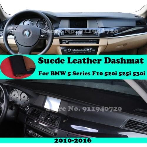For BMW 5 Series F10 2010~2016 520i 525i 530i Suede Leather Dashmat Dashboard Cover Pad Dash Mat Carpet Car-Styling Accessories