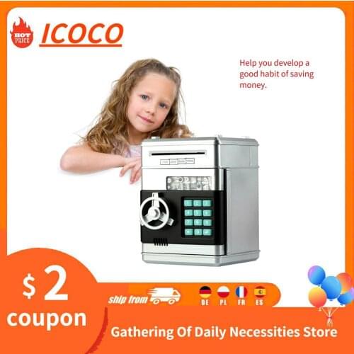 Kids Cartoon Electronic Money Bank Security Piggy Bank Mini ATM Password Coins Money Savings Box Smart Voice Toys LESHP Piece