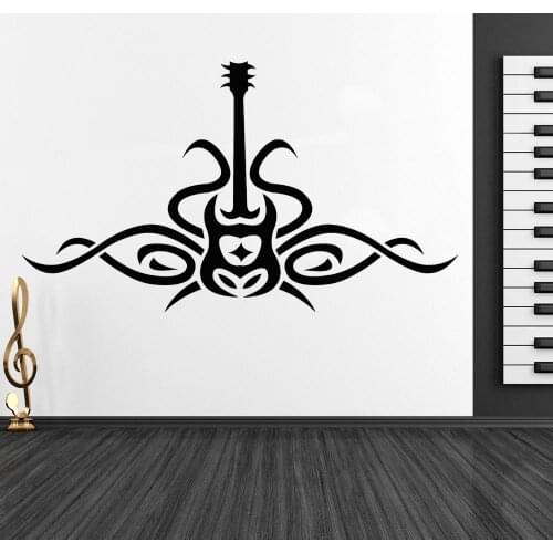Best Selling Tribal Design Electric Guitar Wall Art Decal Home And Music Room Removable Decoration A003233
