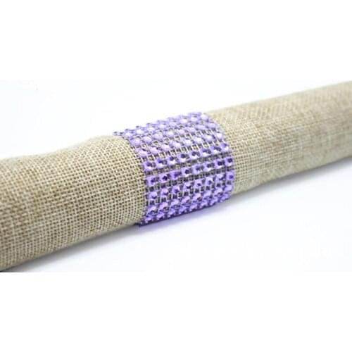 Laial Napkin Rings PE Eco-Friendly Rhinestone Mesh Napkin Ring Holder For Wedding Hotel Home Table Decoration Pack of 100 pcs