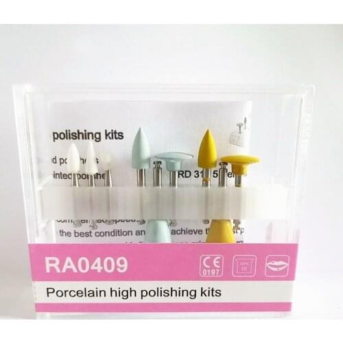 1Set Dental Enamel and Porcelain Teeth High Polishing Kits RA0409 For Low Speed Handpiece