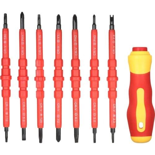HLZS-8 In 1 Multi-purpose Electricans Insulated Electric Screwdriver Repair Hand Tools Kit Set 380v