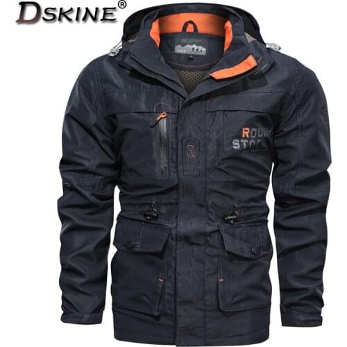 2021 New Mens Jackets Mid-Length Casual Hooded Outwear Autumn Spring Fashion Slim Multi-Pocket Tactical Pilot Windproof Coats