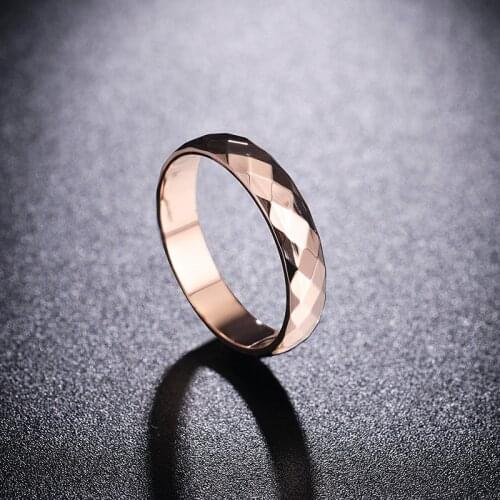 New Trendy Titanium Steel Ring Rose Gold Irregular Ring Design Fashion Party Gift RN001