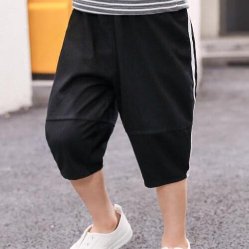 Big boy autumn trousers 3-13T kids sport pants children Cropped pants Pantalones cortos Calça cortada baby boys outwear loosen