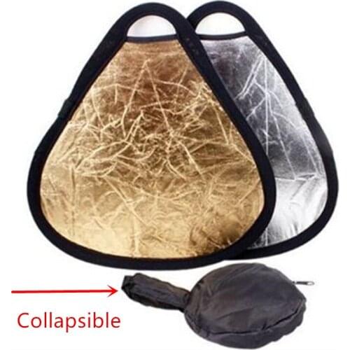 Handheld 30cm Collapsible Reflector Disc with Gold Silver Color in one Panel for Camera Photography Flash Diffuser Panel