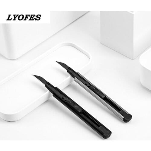 Utility Knife Cut Aluminum Alloy Art Knife Paper Cutter Metal Blade Self-Locking Design Angle with Fracture Envelope Opener