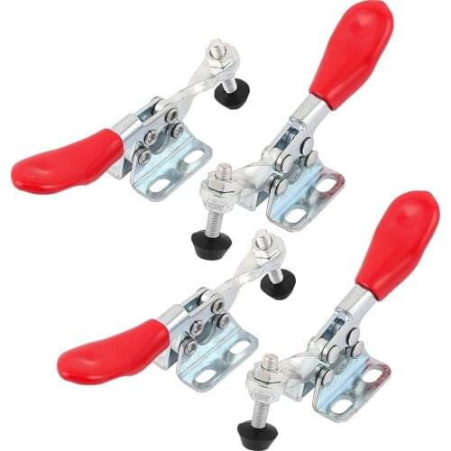 Uxcell Antislip Plastic Covered Handle Hand Operated Horizontal Toggle Clamp 4pcs