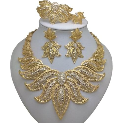 Kingdom Ma Necklace/Earring/Ring/Bracelet Jewelry Sets India Women Gift African Bridal Wedding Gifts african beads jewelry sets