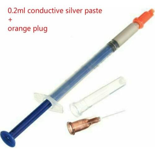 1pcs useful 0.2ML silver conductive glue wire conductive glue electrical paint + 1 orange plug Used for PCB board DIY