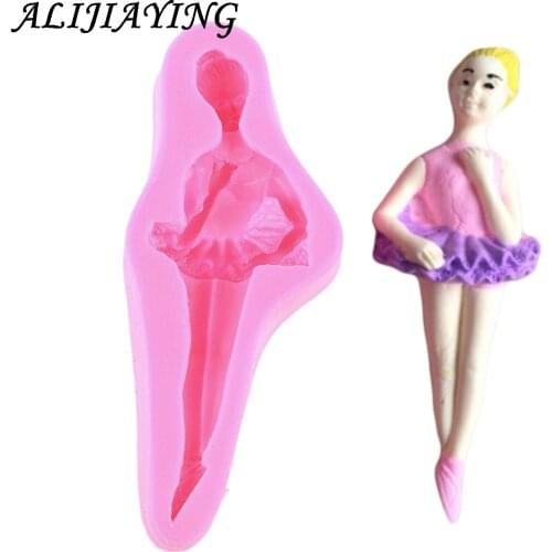 1Pcs Silicone Decoration Mold Cake Ballerina 3D Silicone Cake Mold Fondant Cake Decorating Tool Dancing Girl Bake D0450