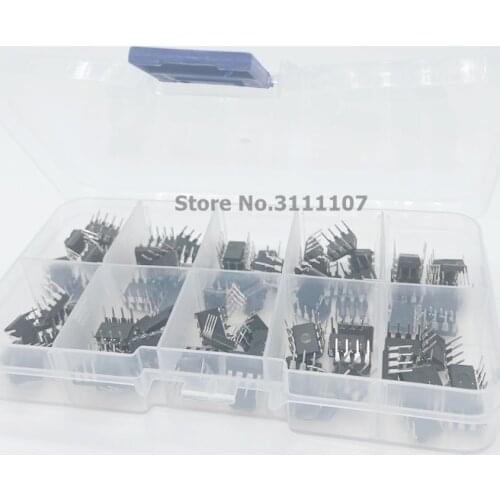 100PCS/Box NE555 UC3842 UC3843 UC3845 24C02 24C04 24C08 24C16 24C32 24C64 DIP IC Assortment Kit Each 10PCS