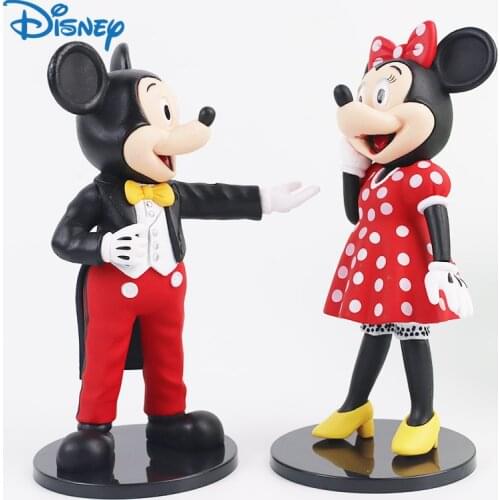 2pcs/Set 15cm Disney Mickey Mouse Pvc Figures Lot Minnie Toys Wedding Desktop Decorations Best Gift Doll For Girlfriend Adults
